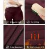 imageLALAGEN Womens Plus Size Fleece Lined Leggings Water Resistant Thermal Winter Warm High Waisted Workout Pants with PocketsRed