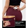imageLALAGEN Womens Plus Size Fleece Lined Leggings Water Resistant Thermal Winter Warm High Waisted Workout Pants with PocketsRed