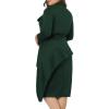 imageLALAGEN Womens Plus Size Long Sleeve Peplum Tie Neck Bodycon Pencil Midi DressGreen