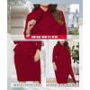 imageLALAGEN Womens Plus Size Long Sleeve Peplum Tie Neck Bodycon Pencil Midi DressZsoild Red