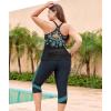 imageLALAGEN Womens Plus Size Swimsuits 2024 Modest Rash Guard Capris Tankini Bathing Suits Two Piece Bathing Suit SwimwearGreen Dots Print