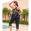 imageLALAGEN Womens Plus Size Swimsuits 2024 Modest Rash Guard Capris Tankini Bathing Suits Two Piece Bathing Suit SwimwearOrange Leaves