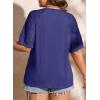 imageLALAGEN Womens Plus Size T Shirts Trendy Lace Short Sleeve Crewneck Blouse Shirts Summer Casual Knitted Blouse Tops 1X5XRoyal Blue