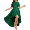imageLALAGEN Plus Size Maxi Dress for Women Casual Short Sleeve Ruffle Flowy High Low Summer Long Dress 1X6XDark Green