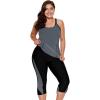 imageLALAGEN Womens Plus Size Swimsuits 2024 Modest Rash Guard Capris Tankini Bathing Suits Two Piece Bathing Suit SwimwearGray