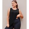 imageLALAGEN Plus Size Womens Workout Tank Tops Sleeveless Summer Loose Fit Flowy Yoga Athletic Running ShirtsBlack