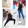 imageLALAGEN Plus Size Womens Workout Tank Tops Sleeveless Summer Loose Fit Flowy Yoga Athletic Running ShirtsBlack