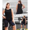 imageLALAGEN Plus Size Womens Workout Tank Tops Sleeveless Summer Loose Fit Flowy Yoga Athletic Running ShirtsBlack