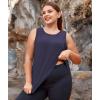 imageLALAGEN Plus Size Womens Workout Tank Tops Sleeveless Summer Loose Fit Flowy Yoga Athletic Running ShirtsNavy