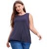 imageLALAGEN Plus Size Womens Workout Tank Tops Sleeveless Summer Loose Fit Flowy Yoga Athletic Running ShirtsNavy