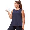 imageLALAGEN Plus Size Womens Workout Tank Tops Sleeveless Summer Loose Fit Flowy Yoga Athletic Running ShirtsNavy