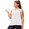 imageLALAGEN Plus Size Womens Workout Tank Tops Sleeveless Summer Loose Fit Flowy Yoga Athletic Running ShirtsWhite