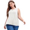 imageLALAGEN Plus Size Womens Workout Tank Tops Sleeveless Summer Loose Fit Flowy Yoga Athletic Running ShirtsWhite