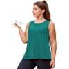 imageLALAGEN Plus Size Womens Workout Tank Tops Sleeveless Summer Loose Fit Flowy Yoga Athletic Running ShirtsZdark Green