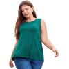 imageLALAGEN Plus Size Womens Workout Tank Tops Sleeveless Summer Loose Fit Flowy Yoga Athletic Running ShirtsZdark Green