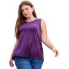 imageLALAGEN Plus Size Womens Workout Tank Tops Sleeveless Summer Loose Fit Flowy Yoga Athletic Running ShirtsZgemstone Purple