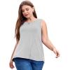 imageLALAGEN Plus Size Womens Workout Tank Tops Sleeveless Summer Loose Fit Flowy Yoga Athletic Running ShirtsZgray