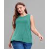 imageLALAGEN Plus Size Womens Workout Tank Tops Sleeveless Summer Loose Fit Flowy Yoga Athletic Running ShirtsZlake Green