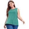 imageLALAGEN Plus Size Womens Workout Tank Tops Sleeveless Summer Loose Fit Flowy Yoga Athletic Running ShirtsZlake Green