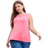 imageLALAGEN Plus Size Womens Workout Tank Tops Sleeveless Summer Loose Fit Flowy Yoga Athletic Running ShirtsZrubber Pink
