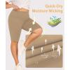 imageLALAGEN Women Plus Size Biker Shorts with Pockets  Tummy Control Gym Workout Running Yoga Volleyball Athletic ShortsLight Brown