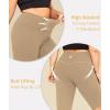 imageLALAGEN Women Plus Size Biker Shorts with Pockets  Tummy Control Gym Workout Running Yoga Volleyball Athletic ShortsLight Brown