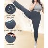imageLALAGEN Womens Plus Size Fleece Lined Leggings Water Resistant Thermal Winter Warm High Waisted Workout Pants with PocketsGrayish Blue