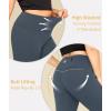 imageLALAGEN Womens Plus Size Fleece Lined Leggings Water Resistant Thermal Winter Warm High Waisted Workout Pants with PocketsGrayish Blue