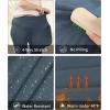 imageLALAGEN Womens Plus Size Fleece Lined Leggings Water Resistant Thermal Winter Warm High Waisted Workout Pants with PocketsGrayish Blue