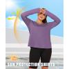 imageLALAGEN Womens UPF 50 Sun Shirts Plus Size Long Sleeve UV Protection Workout Tops Quick Dry Athletic Hiking ShirtZlight Purple