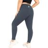 imageLALAGEN Womens Plus Size Fleece Lined Leggings Water Resistant Thermal Winter Warm High Waisted Workout Pants with PocketsGrayish Blue