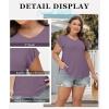 imagePlus Size T Shirts for Women 2025 V Neck Ruffle Short Sleeve Basic Tee Casual Loose Fit Blouse Summer Trendy Tunic TopsPurple