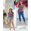 imagePlus Size T Shirts for Women 2025 V Neck Ruffle Short Sleeve Basic Tee Casual Loose Fit Blouse Summer Trendy Tunic TopsPurple