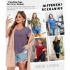 imagePlus Size T Shirts for Women 2025 V Neck Ruffle Short Sleeve Basic Tee Casual Loose Fit Blouse Summer Trendy Tunic TopsPurple