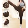 imageLALAGEN Plus Size Leggings for Women with PocketsHigh Waisted Compression Tummy Control Workout Gym 78 Length Yoga PantsCoffee Brown