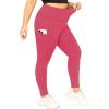 imageLALAGEN Plus Size Leggings for Women with PocketsHigh Waisted Compression Tummy Control Workout Gym 78 Length Yoga PantsHot Pink