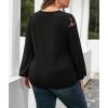imageLALAGEN Womens Plus Size Blouses Casual Lace Long Sleeves V Neck Tops T Shirt