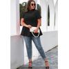 imageLALAGEN Womens Plus Size Casual Blouse Short Sleeve Flowy Peplum Tops T Shirts
