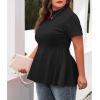 imageLALAGEN Womens Plus Size Casual Blouse Short Sleeve Flowy Peplum Tops T Shirts