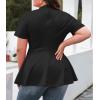 imageLALAGEN Womens Plus Size Casual Blouse Short Sleeve Flowy Peplum Tops T Shirts