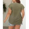 imagePlus Size T Shirts for Women 2025 V Neck Ruffle Short Sleeve Basic Tee Casual Loose Fit Blouse Summer Trendy Tunic Tops