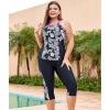 imageLALAGEN Womens Plus Size Swimsuits 2025 Modest Rash Guard Capris Tankini Bathing Suits Two Piece Bathing Suit SwimwearFloral