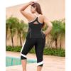 imageLALAGEN Womens Plus Size Swimsuits 2025 Modest Rash Guard Capris Tankini Bathing Suits Two Piece Bathing Suit SwimwearZblack White