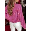imageLALAGEN Womens Round Neck Sweater Sachet Pink Christmas Candy Cane Holiday Drop Shoulder Sweater PulloverAsachet Pink