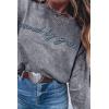 imageLALAGEN Womens Fall Loose Sweatshirt Saved by Grace Embroidery Mineral Wash Casual TopsHighrise