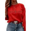 imageLALAGEN Womens Fall Loose Sweatshirt Saved by Grace Embroidery Mineral Wash Casual TopsZred