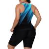 imageLALAGEN Womens 2025 Plus Size Tankini Swimsuits Rash Guard Capris Athletic Two Piece Swimwear Bathing Suits for Women S5XBlack Blue