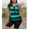 imageLALAGEN Womens 2025 Plus Size Tankini Swimsuits Rash Guard Capris Athletic Two Piece Swimwear Bathing Suits for Women S5XGreen