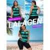 imageLALAGEN Womens 2025 Plus Size Tankini Swimsuits Rash Guard Capris Athletic Two Piece Swimwear Bathing Suits for Women S5XGreen