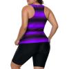 imageLALAGEN Womens 2025 Plus Size Tankini Swimsuits Rash Guard Capris Athletic Two Piece Swimwear Bathing Suits for Women S5XPurple